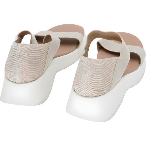 Aerosoles Freedom Low Soft Gold Elastic Strap Sandals Women's US 9M - Picture 3 of 6